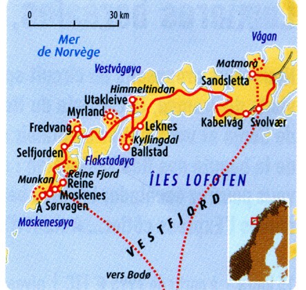 carte randonnée iles lofoten