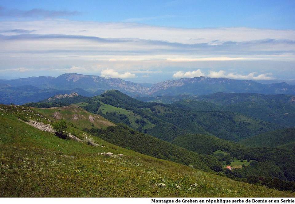 Montagne de Greben en république serbe de Bosnie et en Serbie