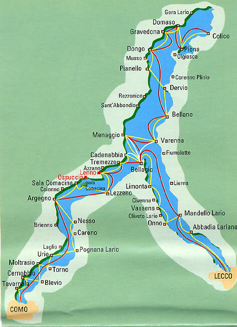 Carte du lac de Côme