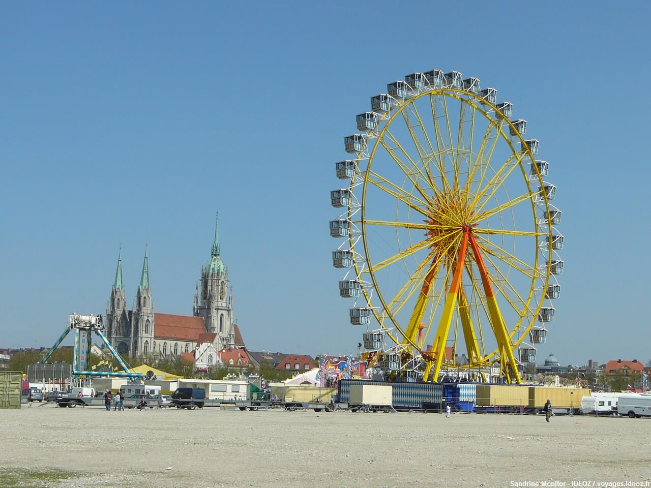 Panorama de la Fête foraine de la Fruhlingsfest à Munich