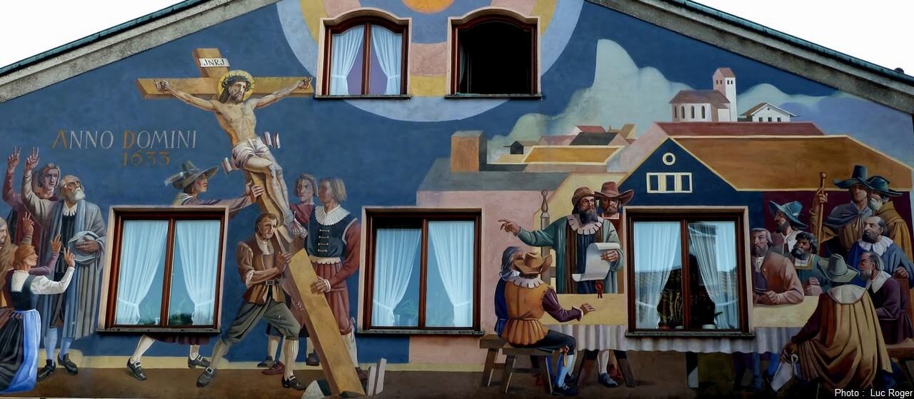 Peintures murales Luftlmalerei scènes religieuses de la passion du christ