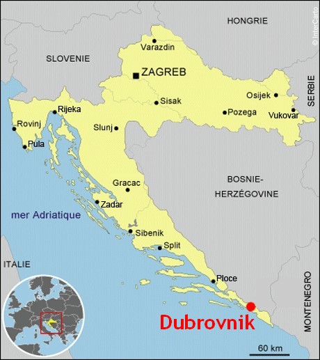 carte croatie dubrovnik carte croatie dubrovnik