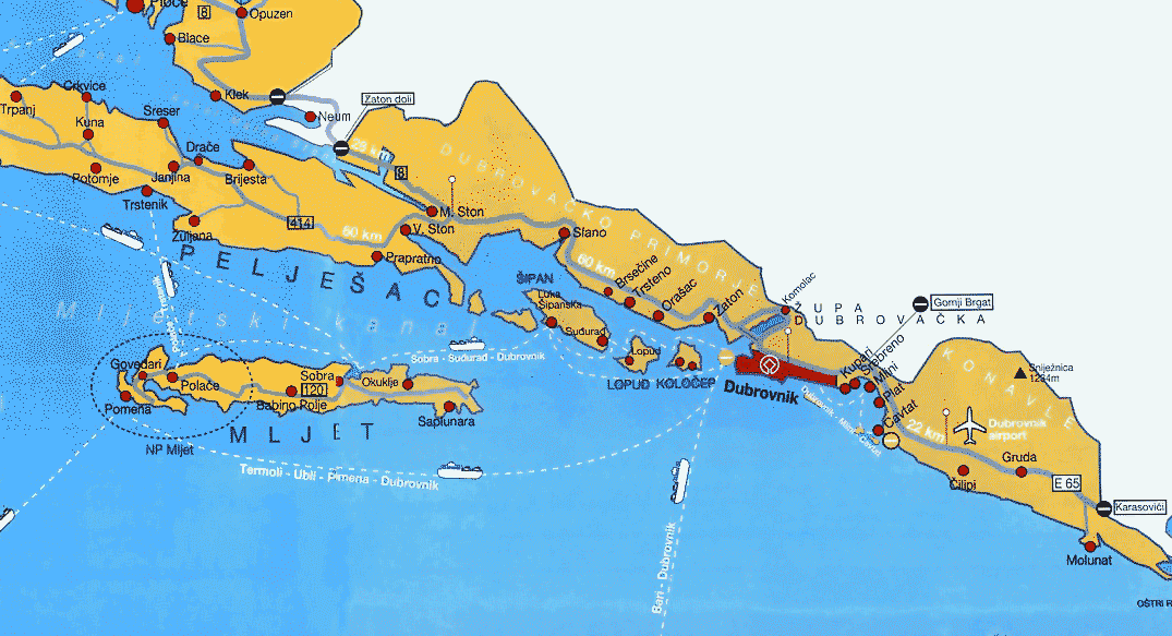 carte dubrovnik région de neretva riviera de dubrovnik carte dubrovnik région de neretva riviera de dubrovnik