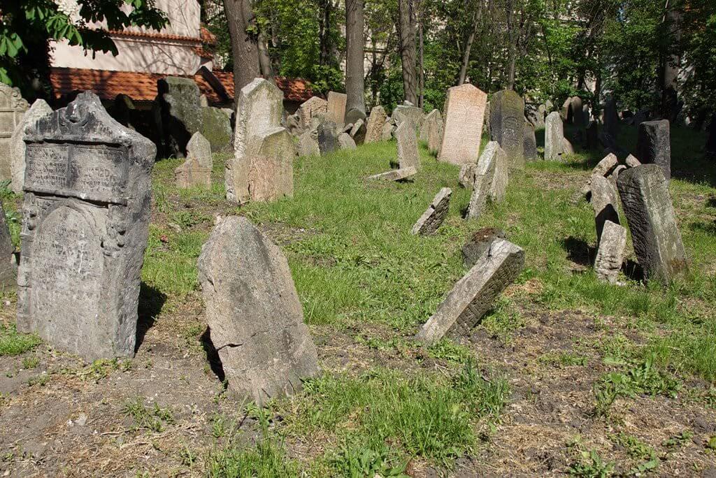 vieux cimetière juif de l'ancien ghetto de Prague