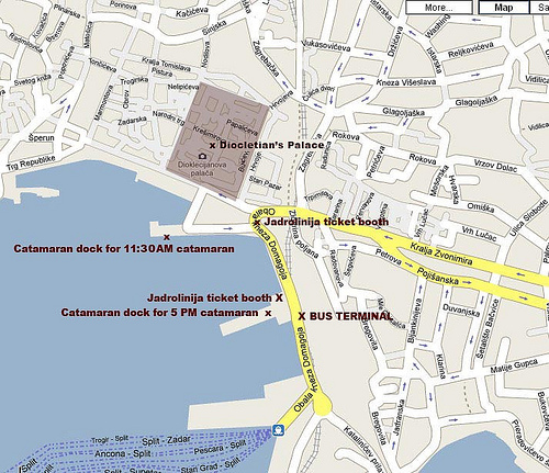 Plan guichets Jadrolinja port de Split