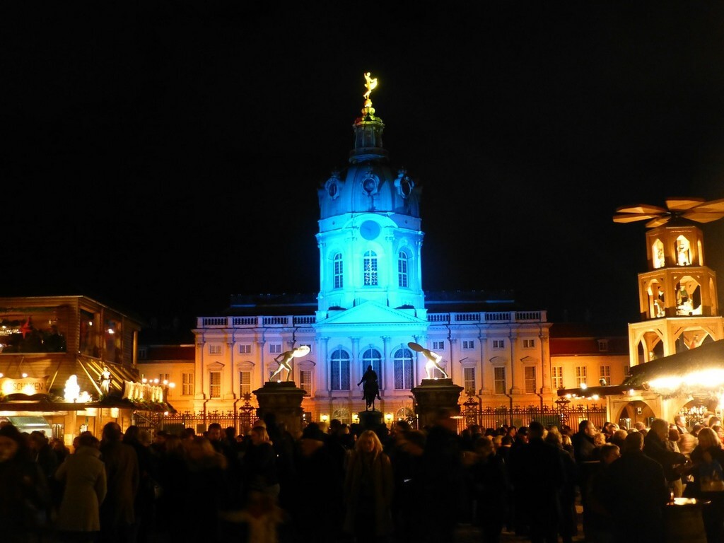 Marché de Noël de Charlottenburg à Berlin de nuit