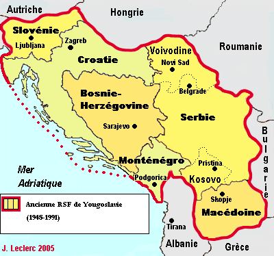 carte yougoslavie 1945-1991