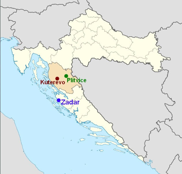 carte du refuge de Kuterevo en Croatie 