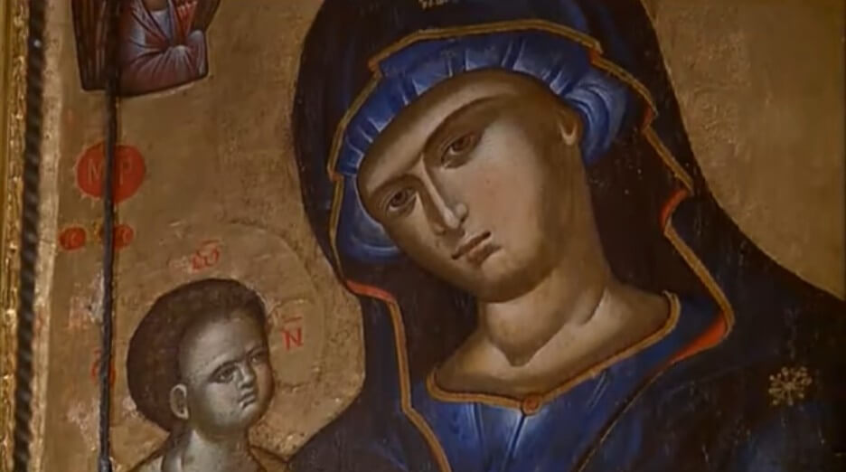 icone de la vierge et l'enfant monastère serbe orthodoxe de krka