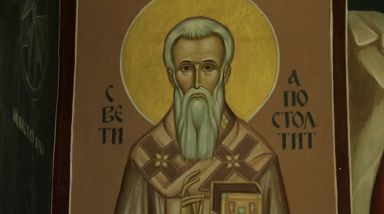 fresque d'un saint dans le monastère