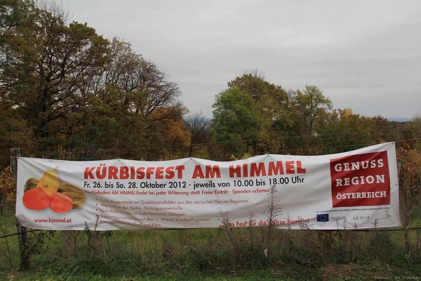 banderole annonçant la  Kurbisfest am Himmel en 2012