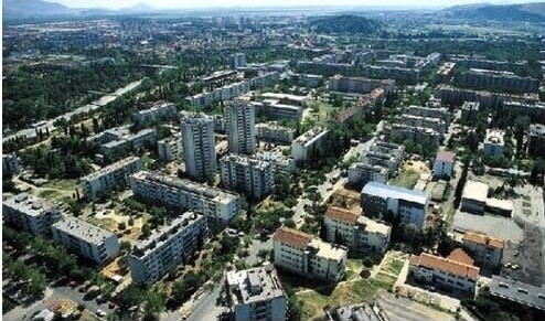 immeubles de Podgorica capitale du montenegro
