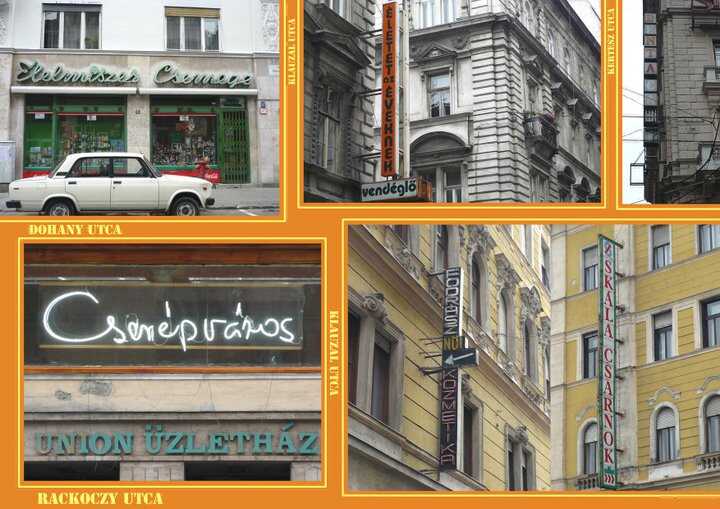anciennes enseignes publicitaires à Budapest