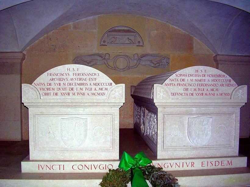 tombeaux de franz ferdinand de habsbourg et son épouse sophiede hohenberg 