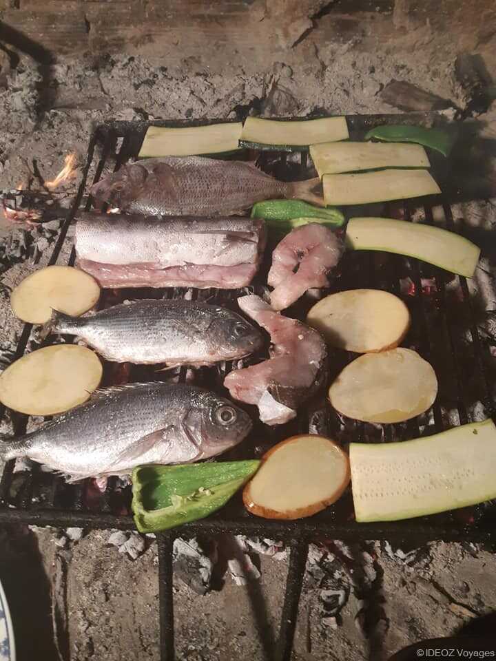 grillade de poissons frais et de légumes du jardin cuisine dalmate