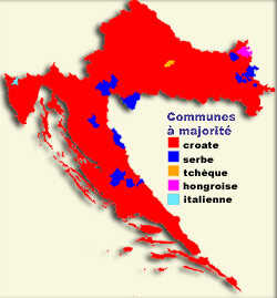 carte des communautés ethniques en croatie