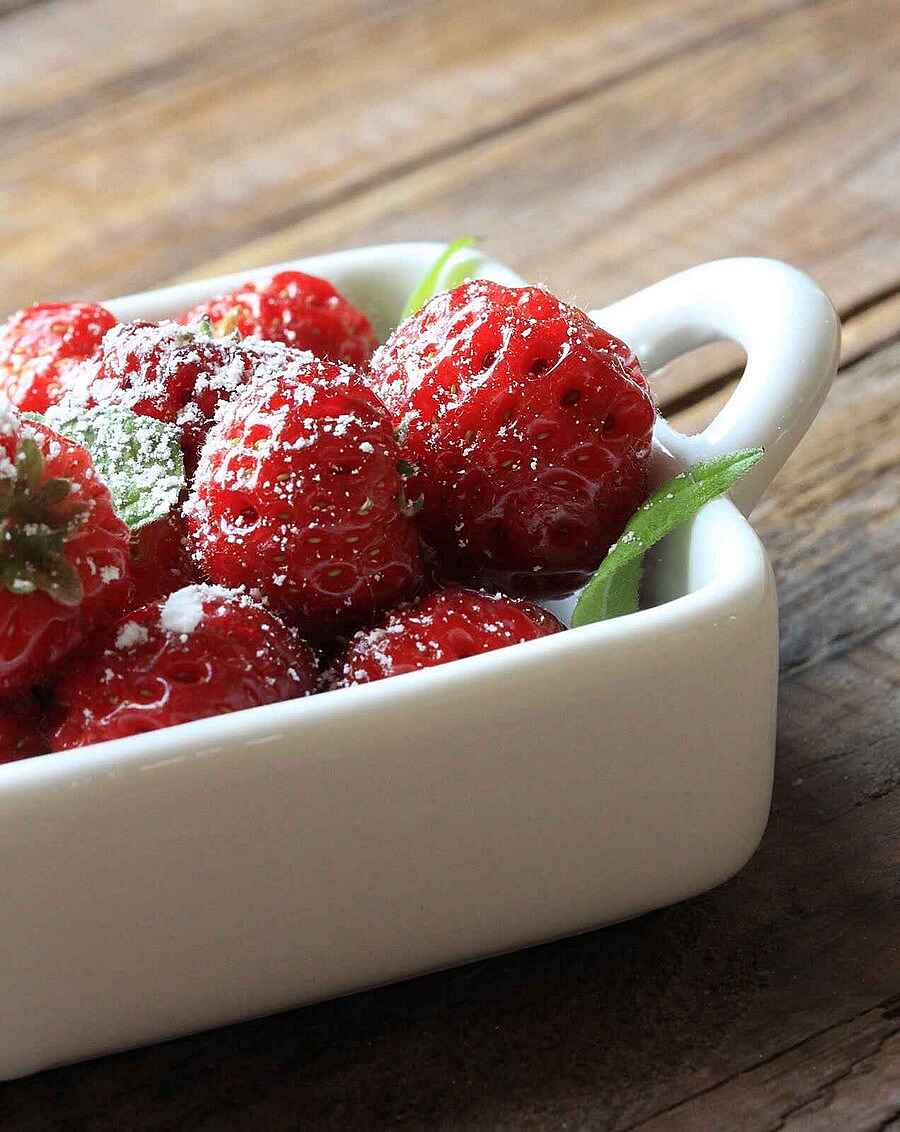 fraises fraiches au sucre