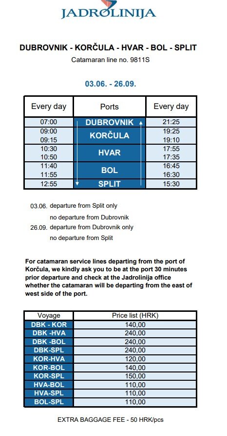 liaison jadrolinija dubrovnik korcula hvar bol split