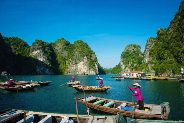 baie halong bateaux paysage vietnam