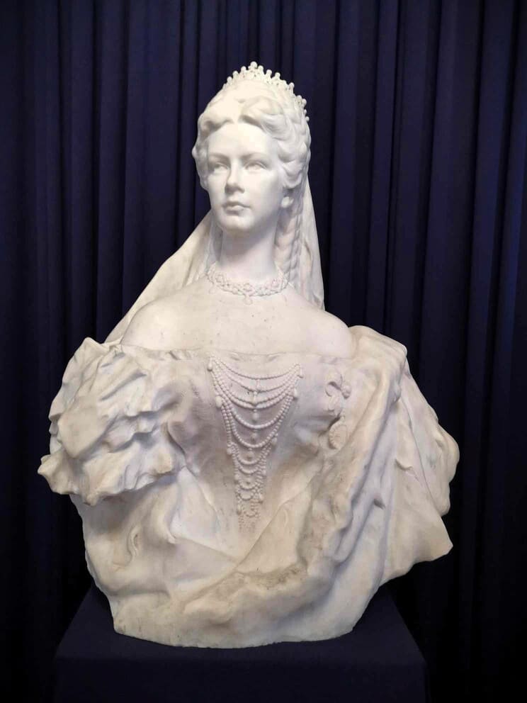 le buste d'Elisabeth dans la dernière salle évoquant l'attentat