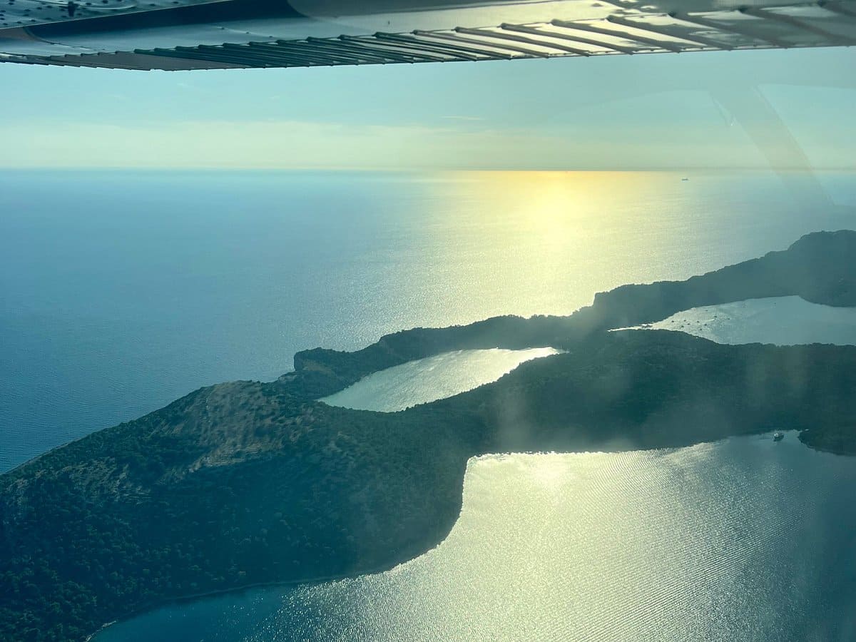 vue de telascica depuis le survol en avion des kornati