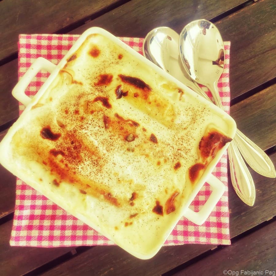 crepes au four au paska skuta fromage frais de pag