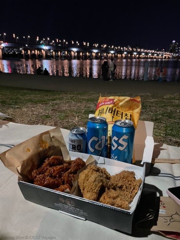 chimaek poulet frit coréen en boite