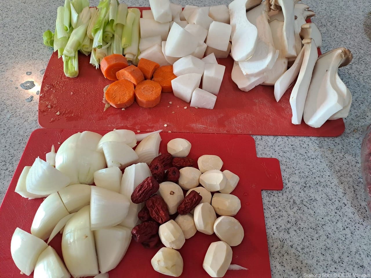 galbijjim préparation des légumes