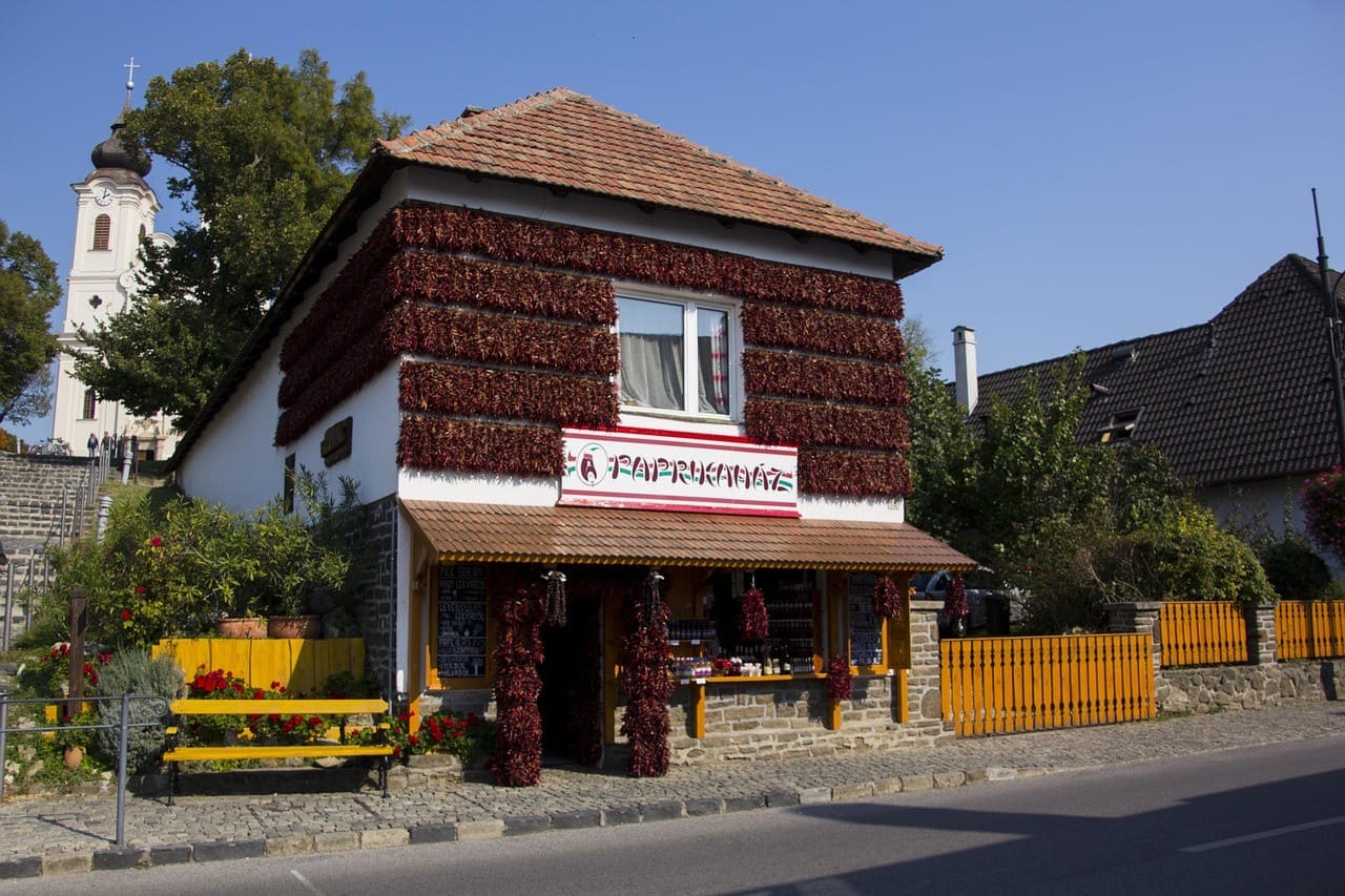 maison recouverte de poivrons séchés et paprika en hongrie (1)