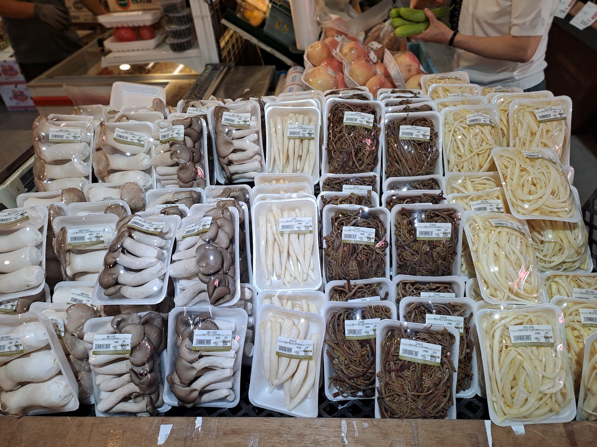 rayon de champignons et fougeres supermarché coréen