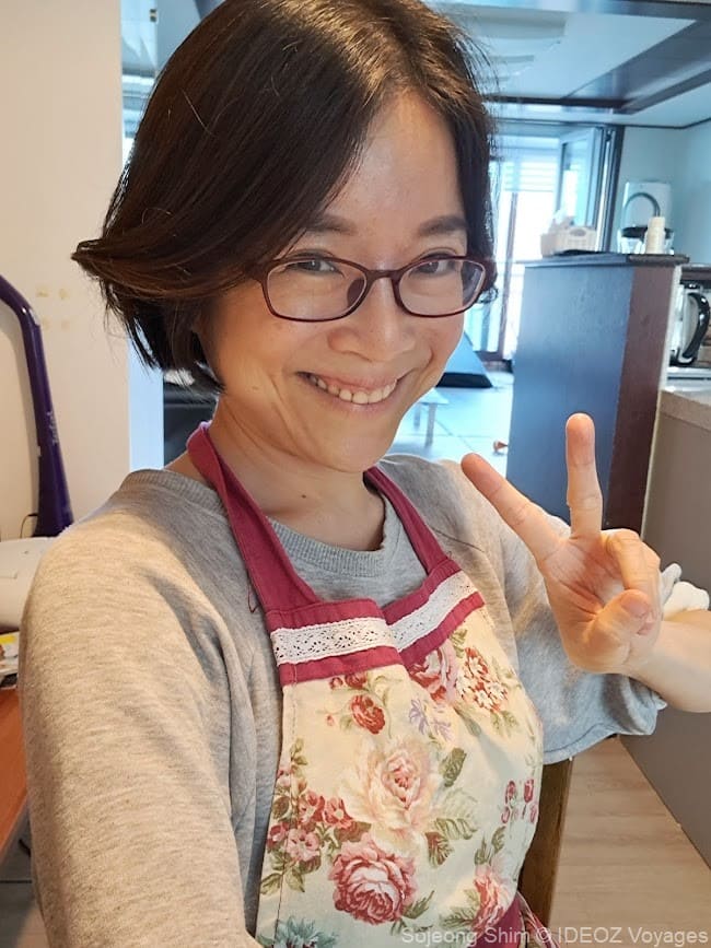 sojeong shim en train de cuisiner