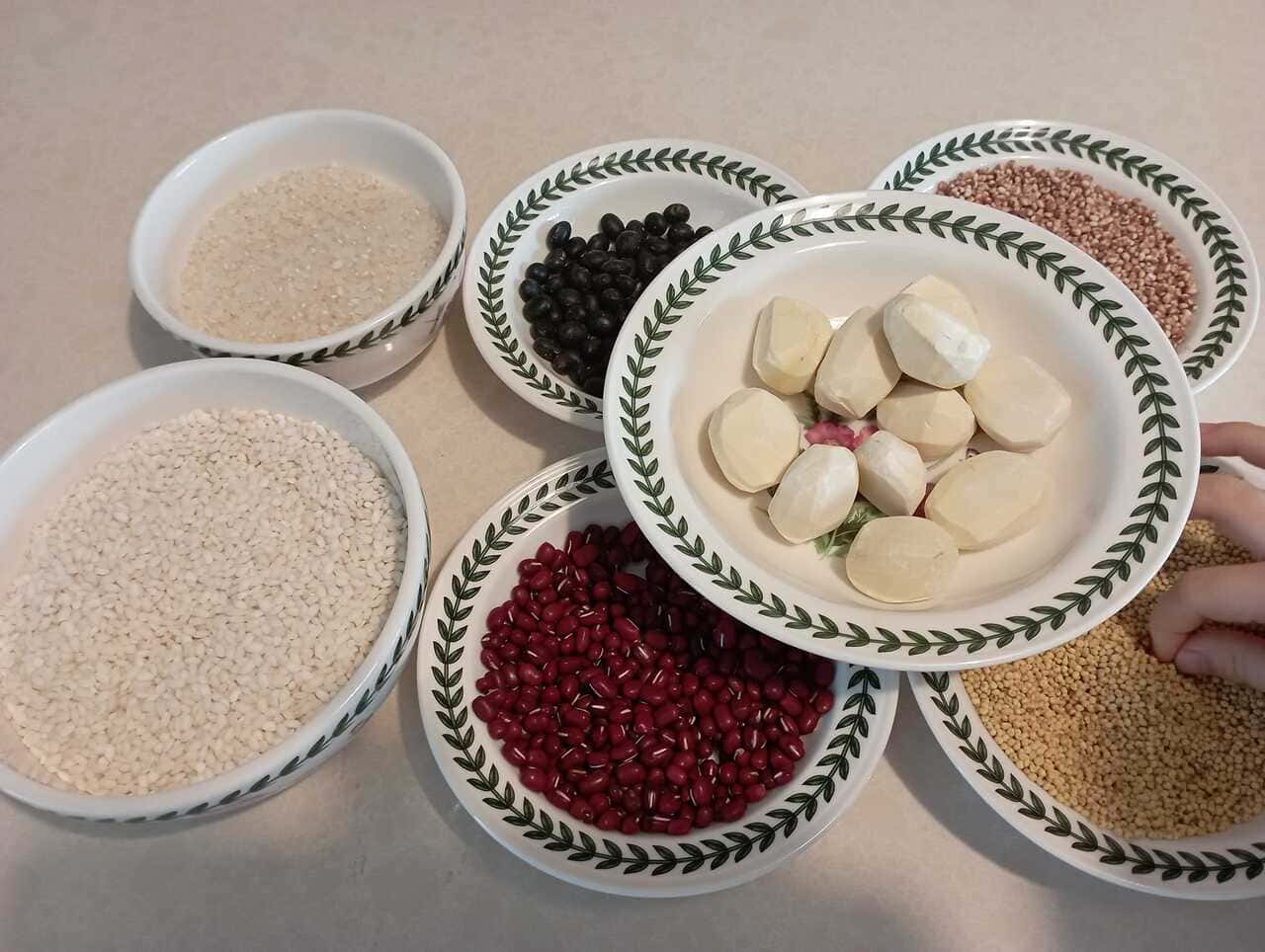 ingrédients ogokbap riz aux 5 céréales coréen