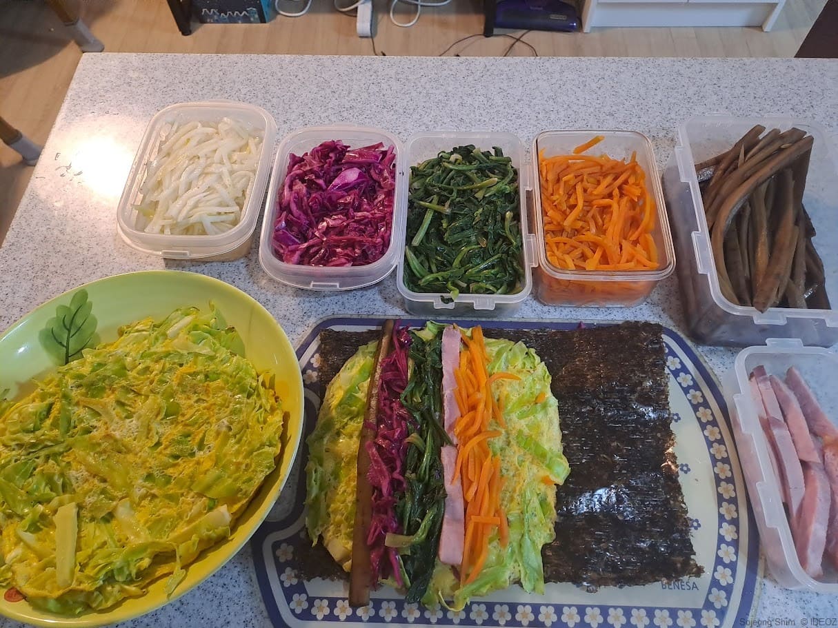 ingrédients pour ketokimbap kimbap sans riz (1)