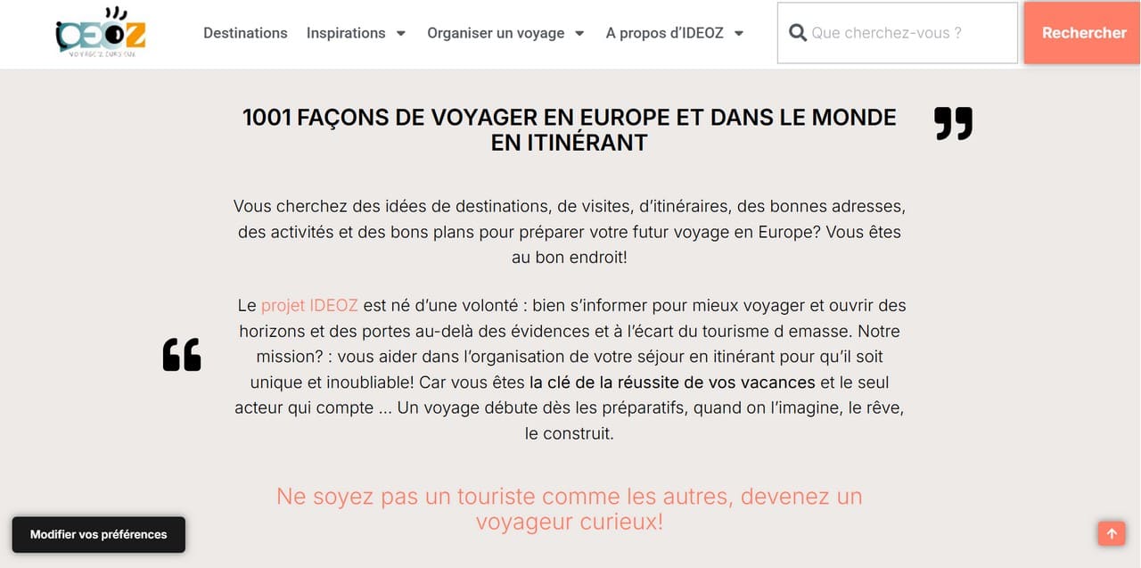 page d'accueil ideoz 2 2026
