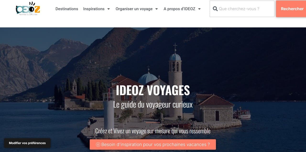 page d'accueil ideoz 2026