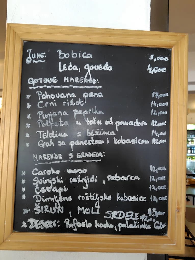 carte du jour konoba tabak dubrovnik