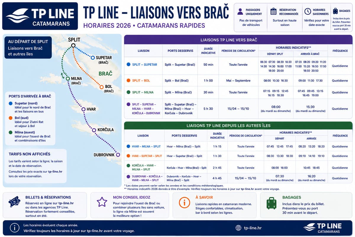 catamaran liaisons tp line brac split horaires