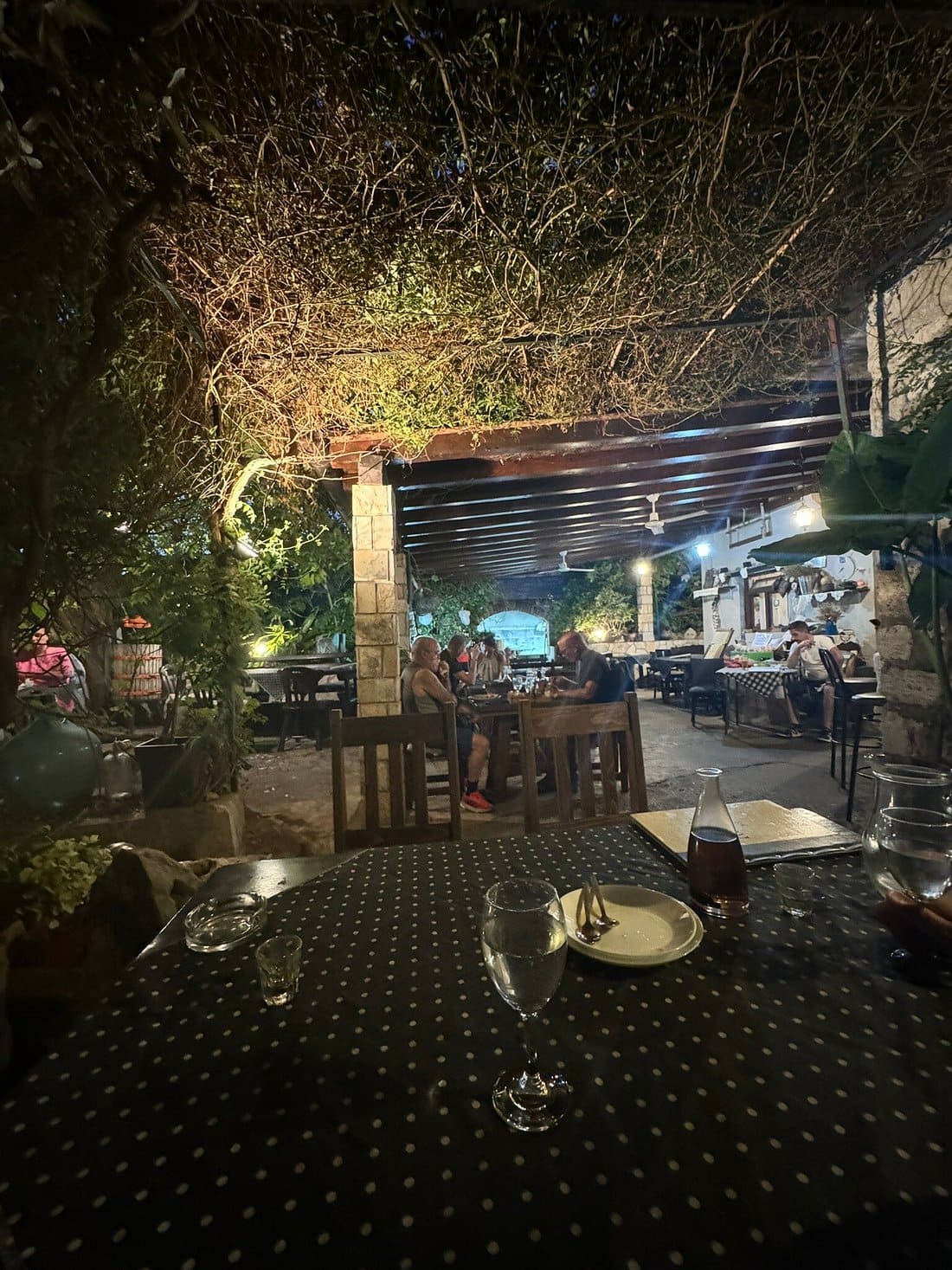 konoba kokot dol repas sur la terrasse extérieure
