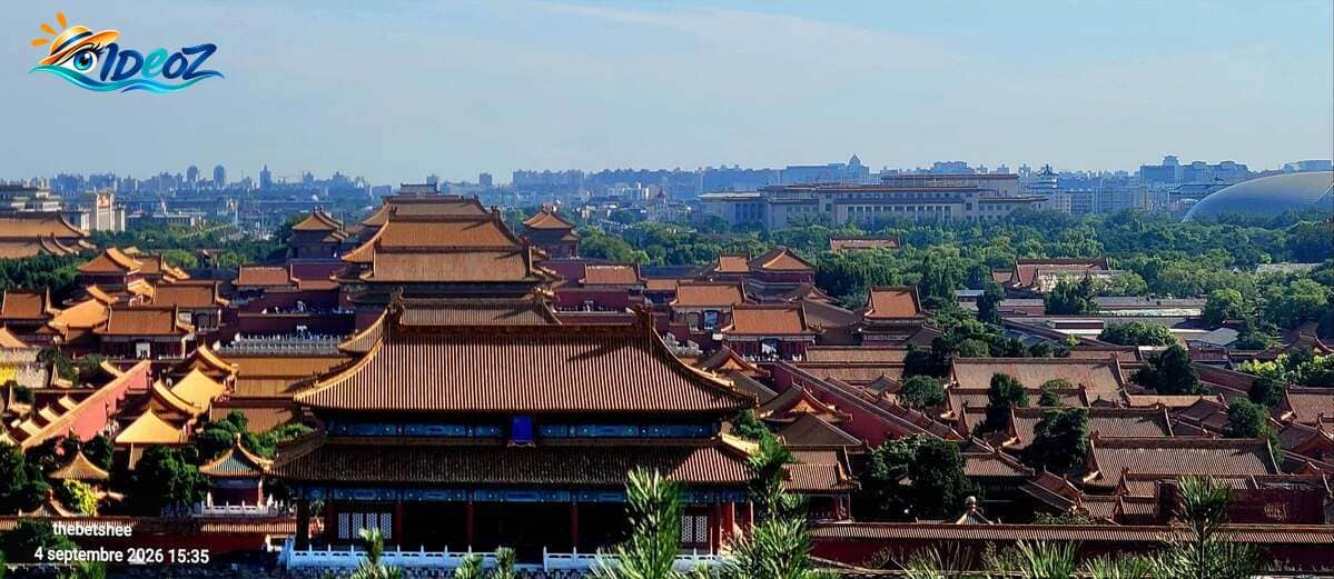 Vue panoramique sur la Cité interdite à Pékin depuis la colline de Jingshan